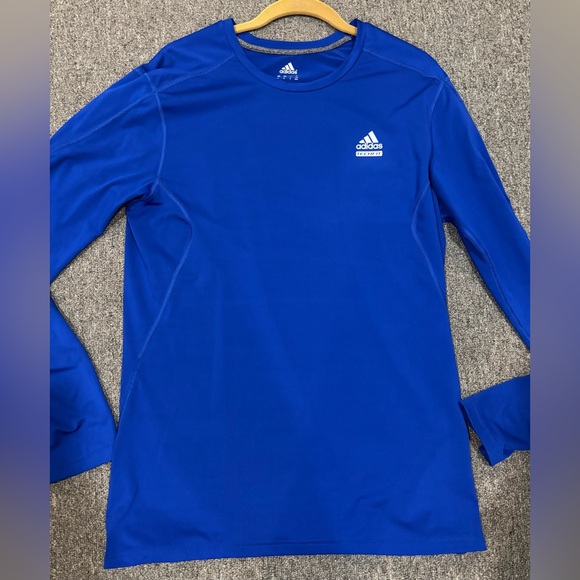 $50 Adidas Men's Fast Long Sleeve running Shirt Royal blue Size M tech fit blue - Picture 1 of 4